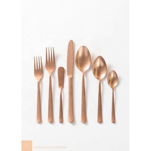 Stainless Steel Silver and gold Polished Western Style <b>Flatware</b> <b>set</b> with long Portugal Handle for home wedding hotel restaurant - Product Image 3