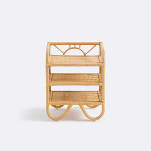 Vintage Natural <b>Rattan</b> Kids Storage Cabinet With Sliding <b>Door</b> And Woven Cane Panel Children Shelf Furniture For Playroom Nursery - Product Image 6