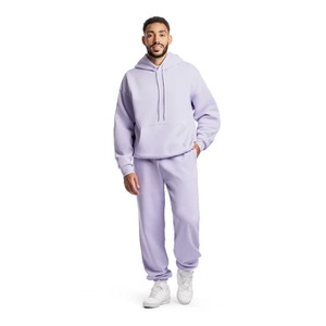 OEM Private Label Sweat à capuche unisexe et pantalon de jogging 2 pièces Créez votre propre sweat à capuche en molleton de coton éponge épais de 400gsm - Product Image 1