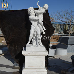 Grande Statua di Atlante in Marmo Greco, Scultura Mitologica in Pietra Intagliata a Mano per Decorazione Esterna di Ville e Giardini - Product Image 5