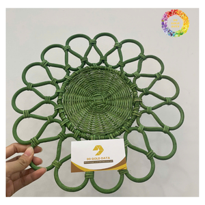 Tapis de table rond en rotin, napperon naturel de style vintage pour mariage, salle à manger, napperon en rotin, décoration murale suspendue - Product Image 3