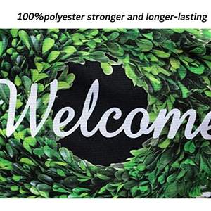 Pack of 2 Welcome Boxwood Wreath Garden <b>Flag</b> - Double Sided Buffalo Plaid <b>Check</b> <b>Flag</b> Autumn 12.5 x 18 Inch - House Yard - Product Image 3