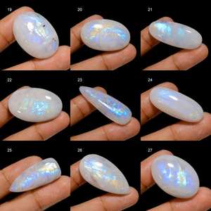 Belle pierre de lune arc-en-ciel 100% naturelle pierre de lune feu bleu pierre de lune feu arc-en-ciel pierre arc-en-ciel blanche à des prix abordables OEM - Product Image 5