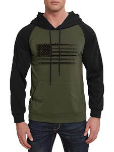 Sweat à capuche à manches hautes personnalisé pour hommes Sweat-shirt graphique en coton/polyester avec motif imprimé français à manches longues raglan - Product Image 2