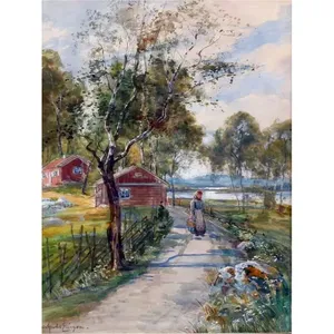 Road Girl Village Tile Mural Mármol Cerámica Cocina Baño Pared Backsplash Categoría de producto Murales de pared - Product Image 1