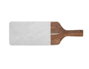 Tabla de cortar de madera de mármol de diseño hecho a mano natural con mango, precio de fábrica, forma redonda, bloques de cortar de madera de mármol - Product Image 5