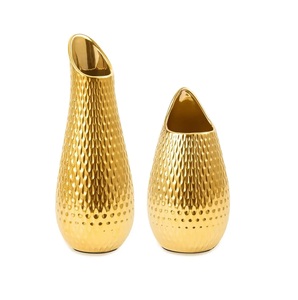 Unique Waves Design Cast Aluminum Flower <b>Vase</b> with Natural Brass Finishing Floor and Table Decorative Flower <b>Vase</b> IQBAL COLLECTI - Product Image 2