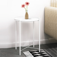 Plateau détachable de conception moderne nordique de Faddish d'approvisionnement direct d'usine Table basse pliante en métal de forme ronde avec des jambes en métal
