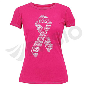 Personnalisé écologique 100% coton 180 grammes tricoté tissu sportif T-Shirts anti-boulochage motif imprimé décontracté cancer du sein - Product Image 2