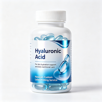 Étiquettes de bouteilles d'acide hyaluronique Haoxuan ODM, autocollants imprimés imperméables à haute brillance pour l'emballage des compléments beauté