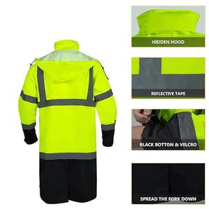 Chaqueta Impermeable de Alta Visibilidad ANSI Clase 2 para Hombre, con LED Intermitente, Logotipo Personalizable, Ropa de Trabajo - Product Image 4