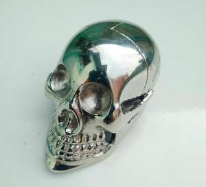 Poignée de canne en laiton antique poli motif crâne – Design décoratif gothique et victorien, charme du monde ancien - Product Image 4