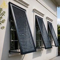 Profil de fenêtre à persiennes en aluminium extérieur 6063-T5, ouverture vers l'extérieur, cadre de volet en aluminium, système de ventilation résistant aux intempéries