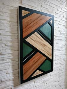Colgante de pared de madera hecho a mano único con diseño de tapiz bohemio y borlas, pieza decorativa artística para estilo y moderno - Product Image 4