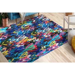 Tapis Banksy Cœurs Colorés : Tapis d'intérieur abstrait antidérapant, Tapis en chenille - Product Image 2