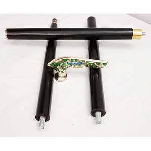 Mango de diseño de hoja pulida de latón, bastón de madera plegable negro, actividades de senderismo, artículo de regalo para abuelo y abuela - Product Image 5