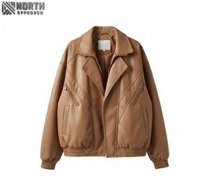 Chaqueta de invierno de cuero genuino para mujer de moda negra Diseño transpirable de punto - Product Image 6