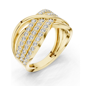 Anillo Cruzado con Diamante de Laboratorio de 0.784 CT para Mujer, Claridad VVSVS EF, Oro de 18KT, 14KT, 10KT y Plata 925, Oro Rosa, Amarillo, Blanco - Product Image 6