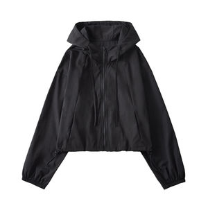 Women's Zip up Hoodies Cropped Jacket Drawstring Jacket <b>Sweatshirts</b> Casual Long Sleeve Top - Product Image 2