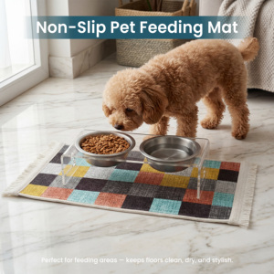 Yakut Non Slip Pet Feeding Mat Washable Custom Dog Cat Bowl Floor Mat Low Pile Personalized Pet Food <b>Placemat</b> OEM ODM - Product Image 1