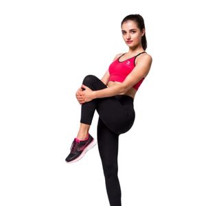 Women’s <b>Pink</b> Sports Bra and Black High Waist <b>Leggings</b> Two Piece Yoga <b>Gym</b> Workout Activewear Set - Product Image 4
