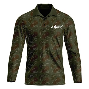 Venta al por mayor personalizable de manga completa de poliéster transpirable Polo impresión por sublimación ropa de pesca - Product Image 5