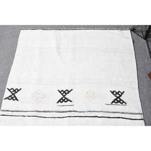 Tapis turc vintage 2,6x11,4 pi (80x348 cm), tapis en laine blanche Kilim - Product Image 3