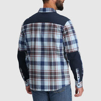 Chemise en flanelle brossée personnalisée 220 GSM pour homme, shacket uni 100% coton respirant et écologique, décontracté à manches longues pour l'automne