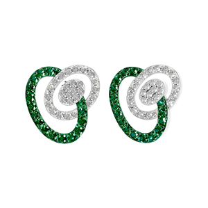 950 Platinum Unique Swirl Design <b>Stud</b> <b>Earrings</b> Trendy Wedding Jewelry Synthetic <b>Emerald</b> Gemstone Pear Cut VVS D Moissanite Fine - Product Image 3
