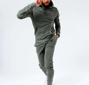 2025 gros hommes poids lourd noir survêtement ensemble écologique imprimé sweat et sweat à capuche vêtements de sport en gros pour l'hiver - Product Image 3