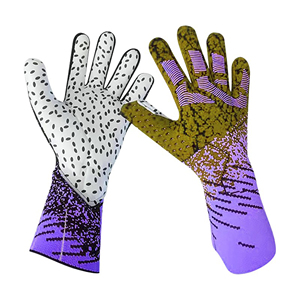 Gants de gardien de but de football rouge bleu et blanc avec poignée complète et longue conception de poignet pour le match d'entraînement - Product Image 4