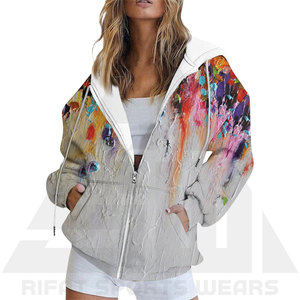 Novedades de Invierno, Sudadera con Capucha de Felpa para Mujer, Sublimación, Cierre Frontal, Estampado Único Ecológico - Product Image 2