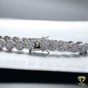 Bracelet en Argent Glacé Moissanite de Luxe Unisexe Classique Cluster Diamant Hip Hop Bling Bijoux Étanche Fine Chaîne Bracelet à Maillons - Product Image 5