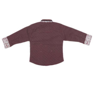 Boys Full Sleeves Casual <b>Shirt</b> - Maroon - Product Image 4