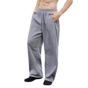 Pantalons de sport pour hommes européens et américains, taille élastique, coupe droite, jambes larges, amples, avec poches - Product Image 2