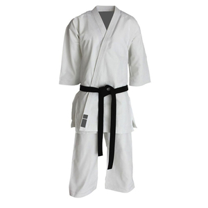 Kimono de Judo en Tissu Perlé Blanc 100% Coton Respirant Séchage Rapide Durable Unisexe Adulte Coupe Classique Ceinture Noire Incluse - Product Image 1