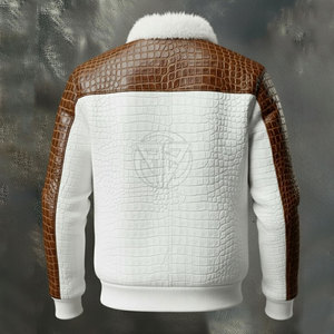 Veste d'hiver en cuir gaufré de style luxueux avec finition de haute qualité, design texturé confortable, logo frontal, écologique et respirante - Product Image 3