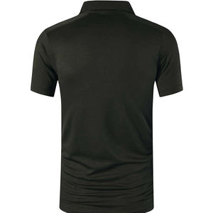 เสื้อโปโลแขนสั้นสำหรับผู้ชาย, เสื้อโปโลผ้าโพลีเอสเตอร์สีดำ100% สไตล์ฤดูร้อนเสื้อโปโลลำลองสีทึบ - Product Image 6