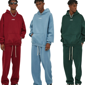 Conjunto de Sudadera con Capucha y Pantalones Deportivos Color Block para Hombre, Ropa Deportiva Holgada de Primera Calidad, Estilo Urbano Moderno - Product Image 2