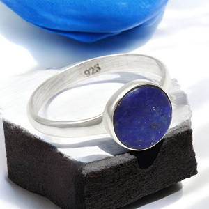 Lapis Lazuli แหวนอัญมนีดีไซน์วินเทจแหวนหรูหราทำมือ925เงินแท้ของขวัญพลอยรักษาสำหรับเธอเป็นจำนวนมาก - Product Image 5