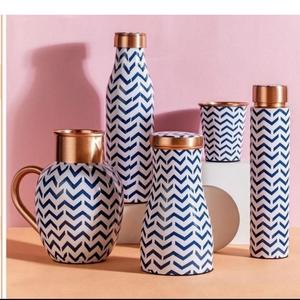 Bouteille d'eau en cuivre pur agate imprimée pour une hydratation quotidienne - Product Image 4