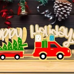 Camión Rojo Vintage Iluminado, Decoración Navideña para Mesa, Centro de Mesa, Adornos Navideños Vintage al Mejor Precio - Product Image 4