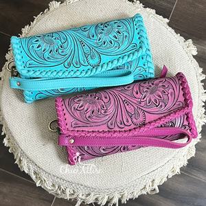 Portefeuille RFID en cuir de vache véritable de luxe, nouvelle arrivée 2025, long, fait à la main, en cuir véritable, pour femmes - Product Image 1