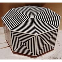 Table de Chevet Moderne Multi-Usages Personnalisable en Os Incrusté pour Fermes, Hôpitaux et Salons – Meuble en Bois Antique d'Inde