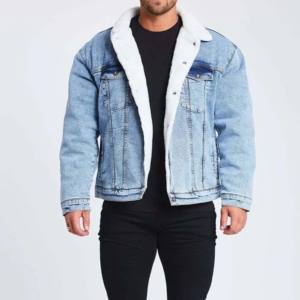 Conception personnalisée Veste de pluie en denim pour hommes avec bouton respirant solide à la mode col montant pour garçons - Product Image 1