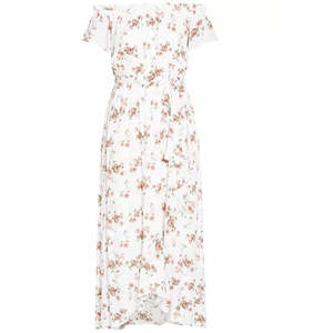 Abito da donna City Chic alla moda, taglie forti, con stampa floreale, spalle scoperte, casual, linea ad A, vestibilità ampia, bianco, XL (Taglia 16 Plus) - Product Image 3