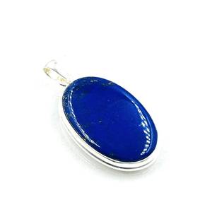 Pendentif en pierres précieuses Lapis Lazuli géométrique chic pour enfants 925 argent laiton et acier inoxydable élégant bijoux assortis pour enfants - Product Image 4