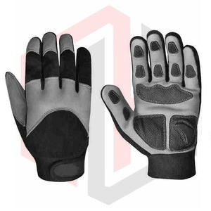 Gants de mécanicien unisexes en coton avec paume en cuir synthétique PU et anti-vibration pour le soudage et l'assemblage industriels - Product Image 6