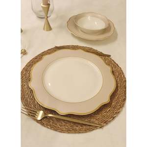 Jaswely Lot de 6 assiettes de service beige sable 27 cm Plats et assiettes - Product Image 2