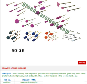 GS 28A-01 <b>Abrasives</b> Polishing Burs for Jewelry <b>Tools</b> Essential Jewellery Equipment - Product Image 2